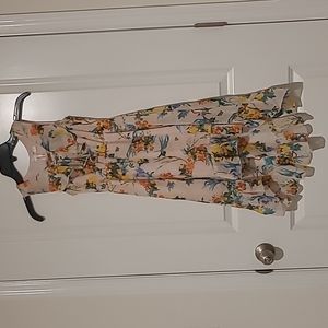 Soft pink high to low kids floral dress